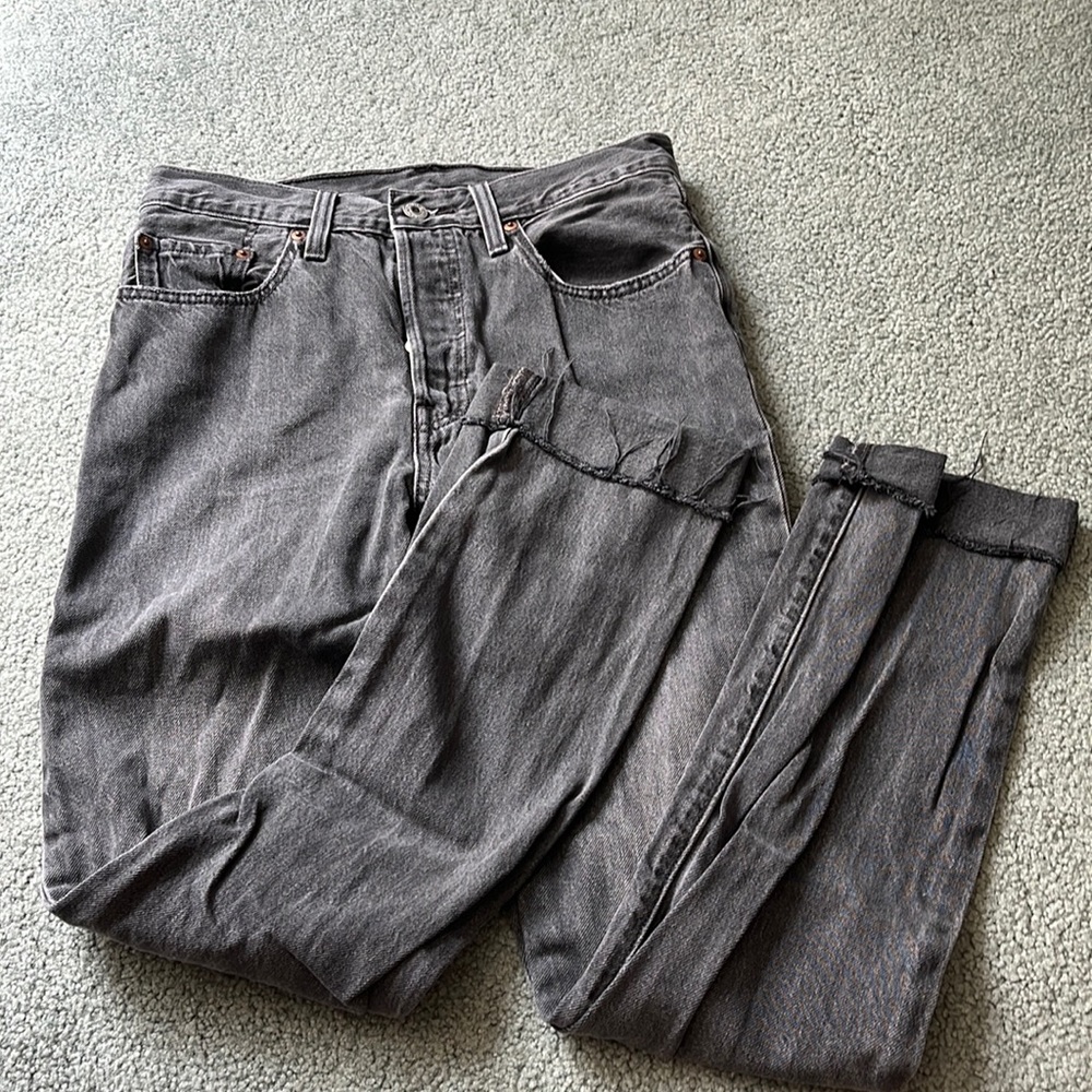 Levi’s 501 High Waisted Black Straight Leg Jeans